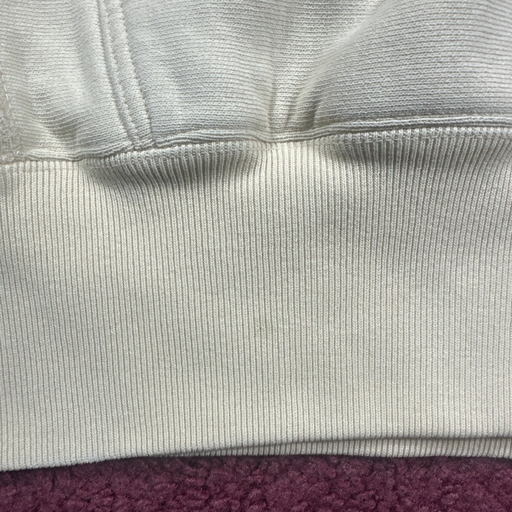 Champion Reverse Weave Hoodie Medium Logo Spell Out Cream - Picture 3 of 7
